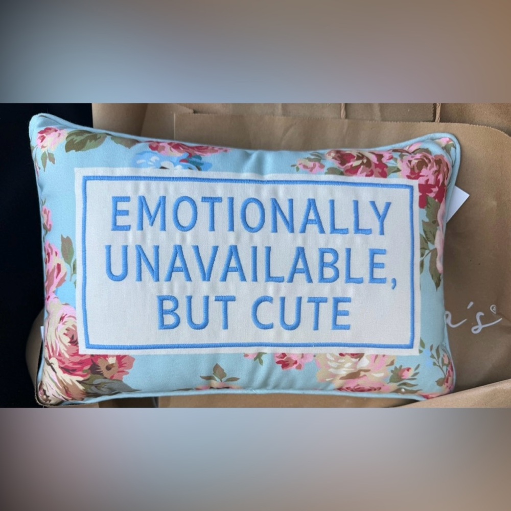 Emotionally Unavailable Decorative Pillow NWT Francesca’s Collection